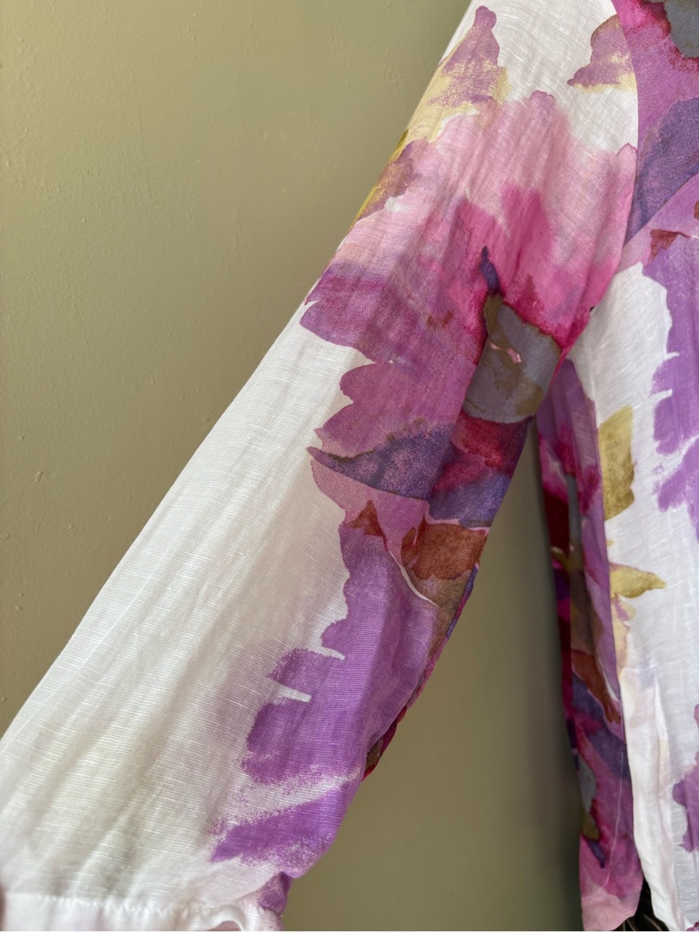Habitat Pink Purple Floral Button-Down Shirt linen sz s - Picture 3 of 11